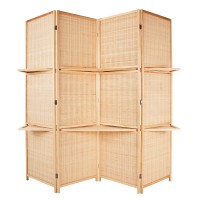 High Quality Multi-functional Folding Room Natural Wooden Frame Bamboo Screens with custom