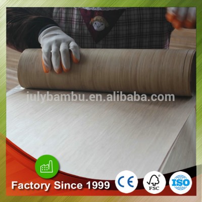 FSC bamboo veneer vertical grain caramelized 0.6mm to 2mm for kitchen cabinet door and furniture used